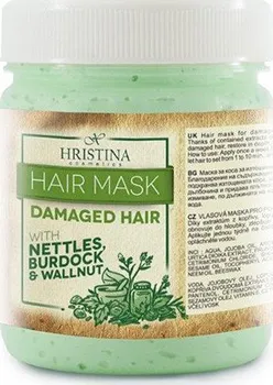 Vlasová regenerace Hristina Přírodní vlasová maska pro poškozené vlasy kopřiva, ořech, lopuch 200 ml