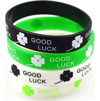 Náramek Blingstar Silikonový Náramek GOOD LUCK - Čtyřlístek - 1425