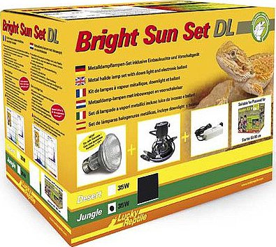 Lucky Reptile Bright Sun UV Desert Complete Set - 50 W metal vapor lamp including fitting and ballast - Reptile heat lamp with heat-resistant ceramic fitting - Terrarium accessory