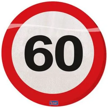 Papírový ubrousek Ubrousky dopravní značka 60 let, 33x33cm 20ks/bal.