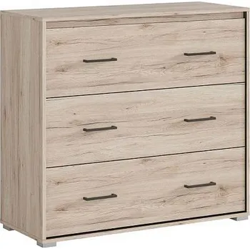 Komoda RONSE komoda KOM3S, dub san remo světlý/šedý wolfram 98x90x41 (SxVxH)