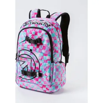 Školní batoh Meatfly Basejumper 3 - L - Cross Mint Print - zelený batoh 20l