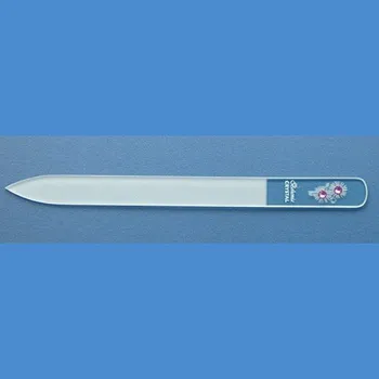 Skleněný pilník na nehty pískovaný Swarovski střední 140/2mm kytička vzor 1