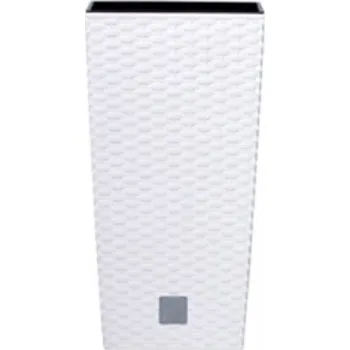 Zahrada PROSPERPLAST - RATO SQUARE květináč bílý Míra: 40 x 40 x x 75 cm