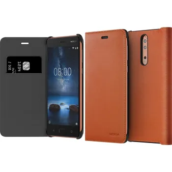 Pouzdro na mobilní telefon Recenze Nokia CP-801 Leather Flip pro Nokia 8 Copper