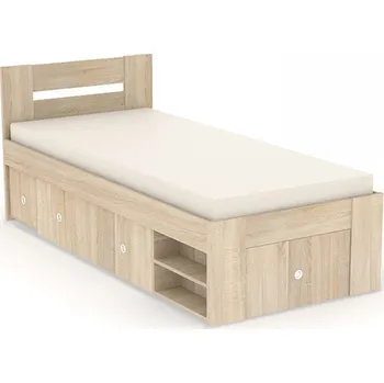 Postel Postel Rea Larisa s roštem a čely 90cm - Postel 90 x 200cm s roštem a úložným prostorem