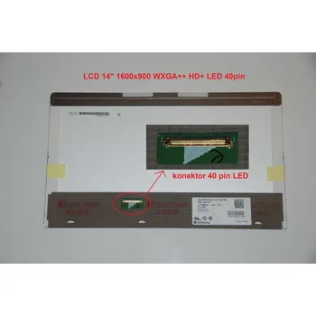 Náhradní displej pro notebook LCD 14" 1600x900 WXGA++ HD+ LED 40pin lesklý povrch