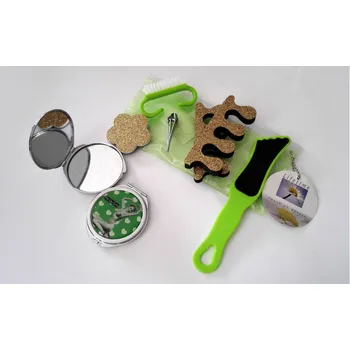 Lifetime Beauty Kosmetický set pedikúra a zrcátko 7 + 1 ks, zelený