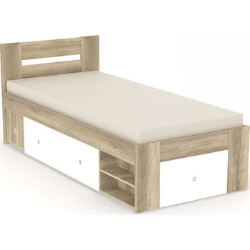Postel Postel Rea Larisa s roštem a čely 90cm - Postel 90 x 200cm s roštem a úložným prostorem