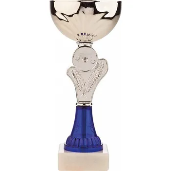 Stříbrný pohár - modrá noha - Text: Žádný Výška: 18cm