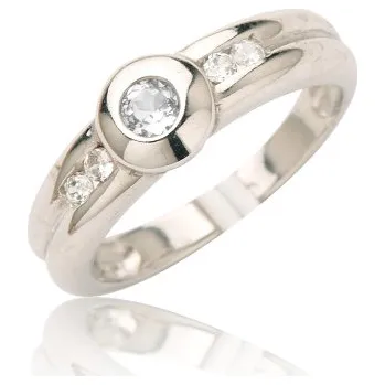 Prsten Stříbrný prsten se zirkony bílé barvy-VR277