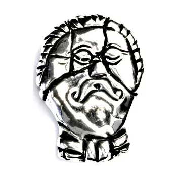 Přívěsek Stříbrný přívěsek, Hlava z Žehrovic, přívěsek ze stříbra s patinou, P 439