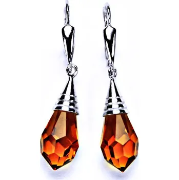 Náušnice stříbrné náušnice, krystal, patent, šperky,NK 1200/20