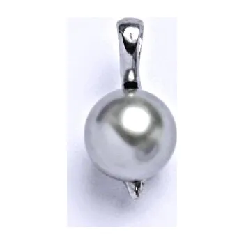 Přívěsek Stříbrný přívěšek s umělou stříbrnou perlou 10 mm,přívěšek ze stříbra P 1215