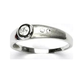 Prsten Stříbrný prsten, čiré zirkony, prstýnek se zirkony, T 1160