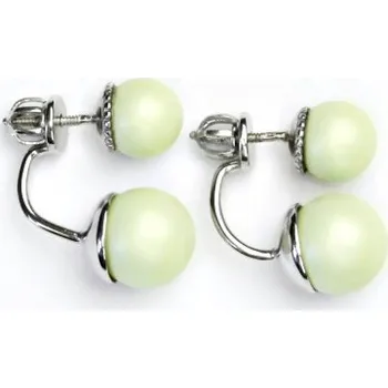 Náušnice Oboustranné pastelově zelené náušnice,Swarovski perly sv. zelené,NŠ 1356/1513