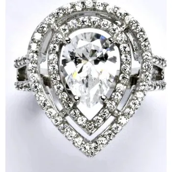 Prsten Stříbrný prsten s čirými zirkony,prsten ze stříbra,váha 8,31 g