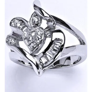 Prsten Stříbrný prsten s čirými zirkony,prsten ze stříbra,váha 8,16 g