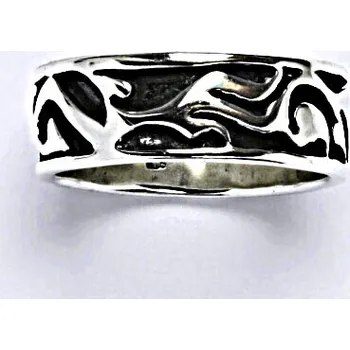 Prsten Stříbrný prsten s patinou, prsten ze stříbra,váha 7,81 g