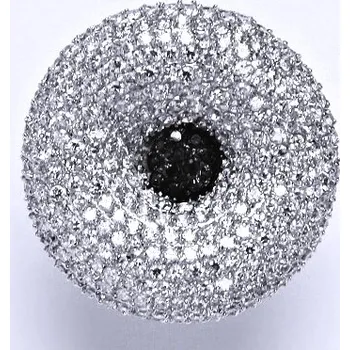 Prsten Stříbrný prsten s čirými a černými zirkony,prstýnek ze stříbra,váha 14,05 g