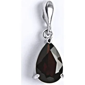 Přívěsek Přívěšek stříbrný s přírodním granátem - slza, přívěsek ze stříbra, P 1360