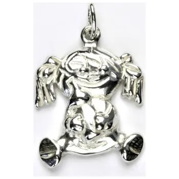 Přívěsek Stříbrný přívěsek, holčička s lahvičkou, přívěsek ze stříbra, dívenka, P 418