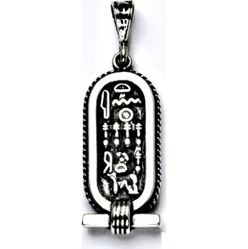 Přívěsek Stříbrný přívěsek, kartuše s hieroglyfy, stříbro, 7,09 g