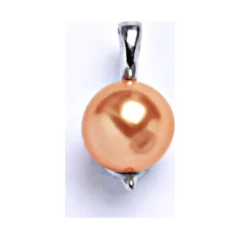 Přívěsek Stříbrný přívěšek s umělou lososovou perlou 10 mm,přívěšek ze stříbra P 1215