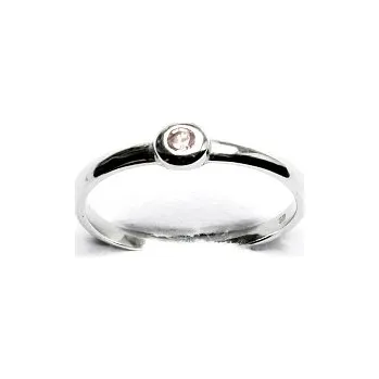 Prsten Stříbrný prsten, růžový zirkon, T 1523