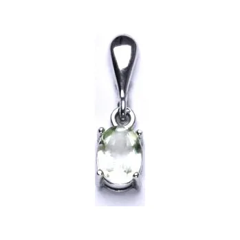 Přívěsek Stříbrný přívěsek, přírodní green ametyst, přívěšek ze stříbra, P 1246/22
