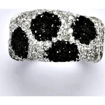 Prsten Stříbrný prsten s čirými a černými zirkony,prsten ze stříbra,váha 8,37 g