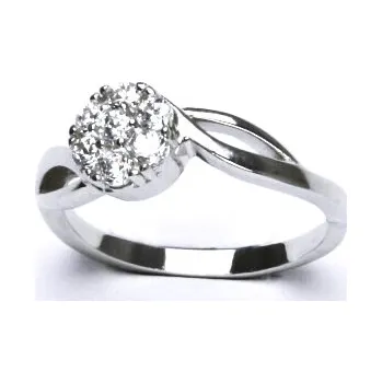 Prsten Stříbrný prsten, čirý zirkon, prstýnek ze stříbra, 3,27 g, vel. 59