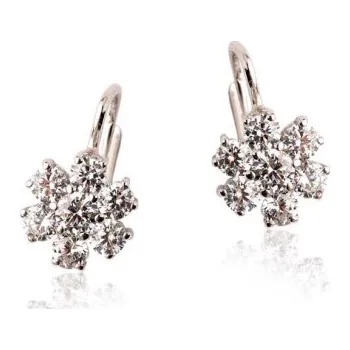 Náušnice Stříbrné náušnice se zirkony bílé barvy-VE 24