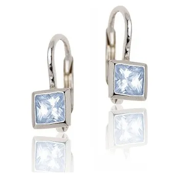 Náušnice Stříbrné náušnice se zirkonem světle modré barvy-VE6