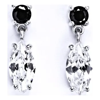 Náušnice Stříbrné náušnice s čirými zirkony, náušnice ze stříbra, 5,89 g