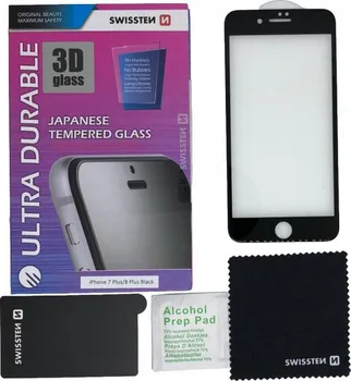 Swissten Ultra Durable 3D tvrzené sklo pro iPhone 8 Plus 7 / Plus černá