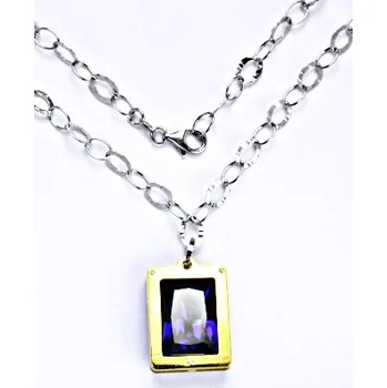 Náhrdelník Stříbrný náhrdelník se syntetickým ametystem, 23,91 g