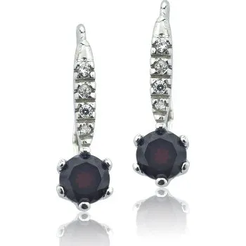 Náušnice Stříbrné náušnice s granáty - VE10