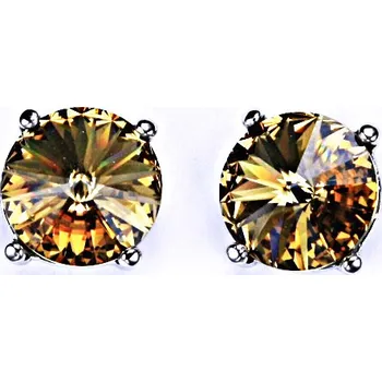 Náušnice Stříbrné náušnice na šroubek s krystaly Swarovski Rivoli ( barva Light topaz)NŠ 1188
