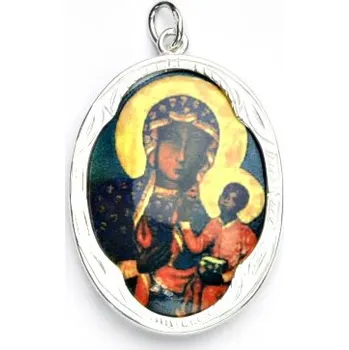 Přívěsek Stříbrný přívěsek,porcelánová Black Madona Čenstochova, P 158