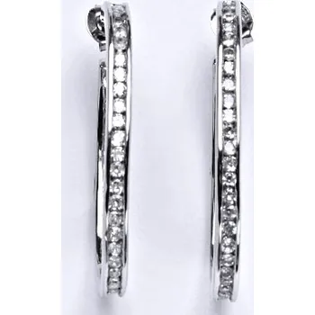 Náušnice Stříbrné náušnice s čirými zirkony,ovál,náušnice ze stříbra, váha 12,66 g