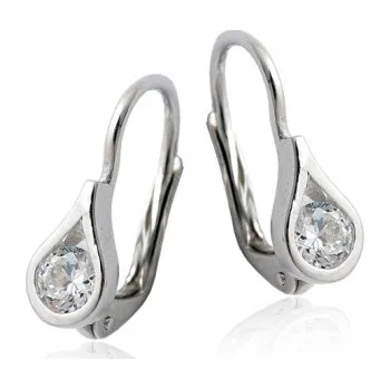 Náušnice Stříbrné náušnice se zirkonem bílé barvy-VE5