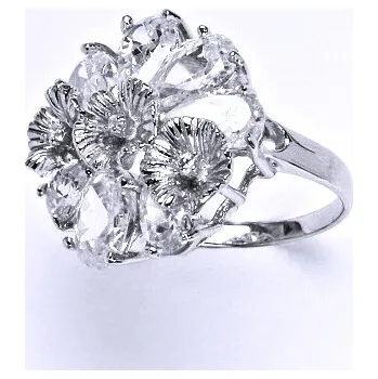 Prsten Stříbrný prsten s čirými zirkony, prsten ze stříbra, 7,10 g