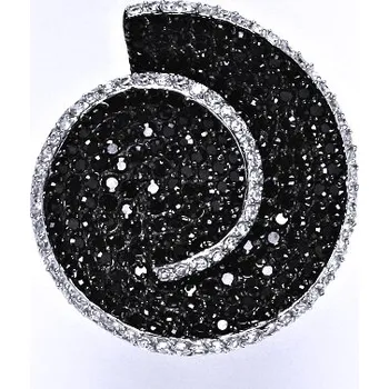 Prsten Stříbrný prsten s černými a čirými zirkony,prsten ze stříbra,váha 13,52 g