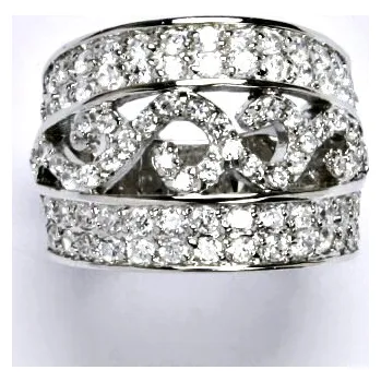 Prsten Stříbrný prsten s čirými zirkony,prsten ze stříbra,váha 8,97 g