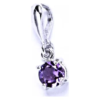 Přívěsek Stříbrný přívěsek, přírodní ametyst světlý, přívěšek ze stříbra, P 1251