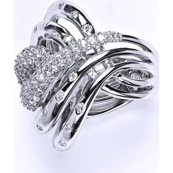 Prsten Stříbrný prsten s čirými zirkony,prsten ze stříbra,váha 15,10 g