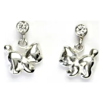 Náušnice Stříbrné náušnice,kotě, náušnice na šroubek, NŠ 28/769