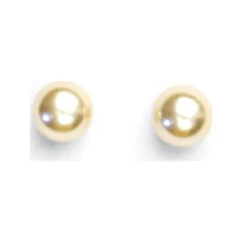 Náušnice Stříbrné náušnice, synt.perla 8 mm, perlové náušnice, NŠ 1356 lososová C