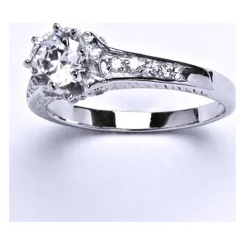 Prsten Stříbrný prsten s čirými zirkony,prstýnek ze stříbra,váha 3,98 g